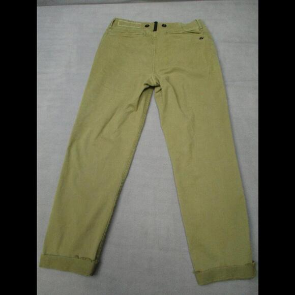 rag bone Buckley Frayed Hem Chino Pant Womens 24 Green Ankle Cropped Casual - Picture 2 of 9